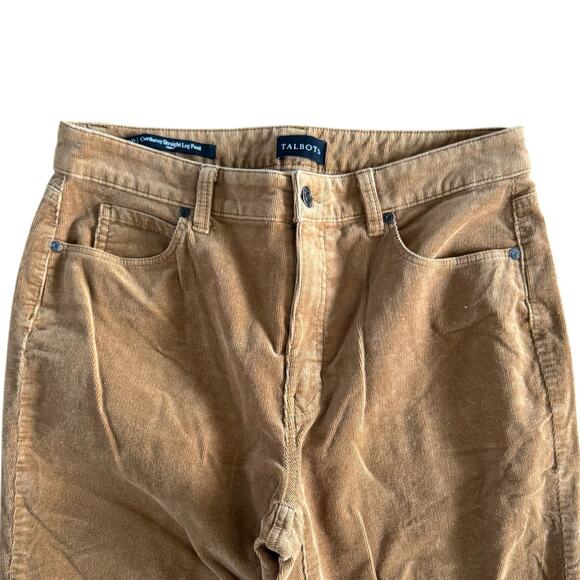 Talbot Women's Petite Corduroy Straight Leg Pants - Curvy Fit Carmel Brown - 8P - Picture 3 of 7